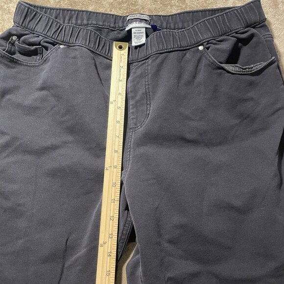 Catherines Black Pull On Knit Jeans Pants Size 1X WP Petite Slimming Stretch - Picture 9 of 10